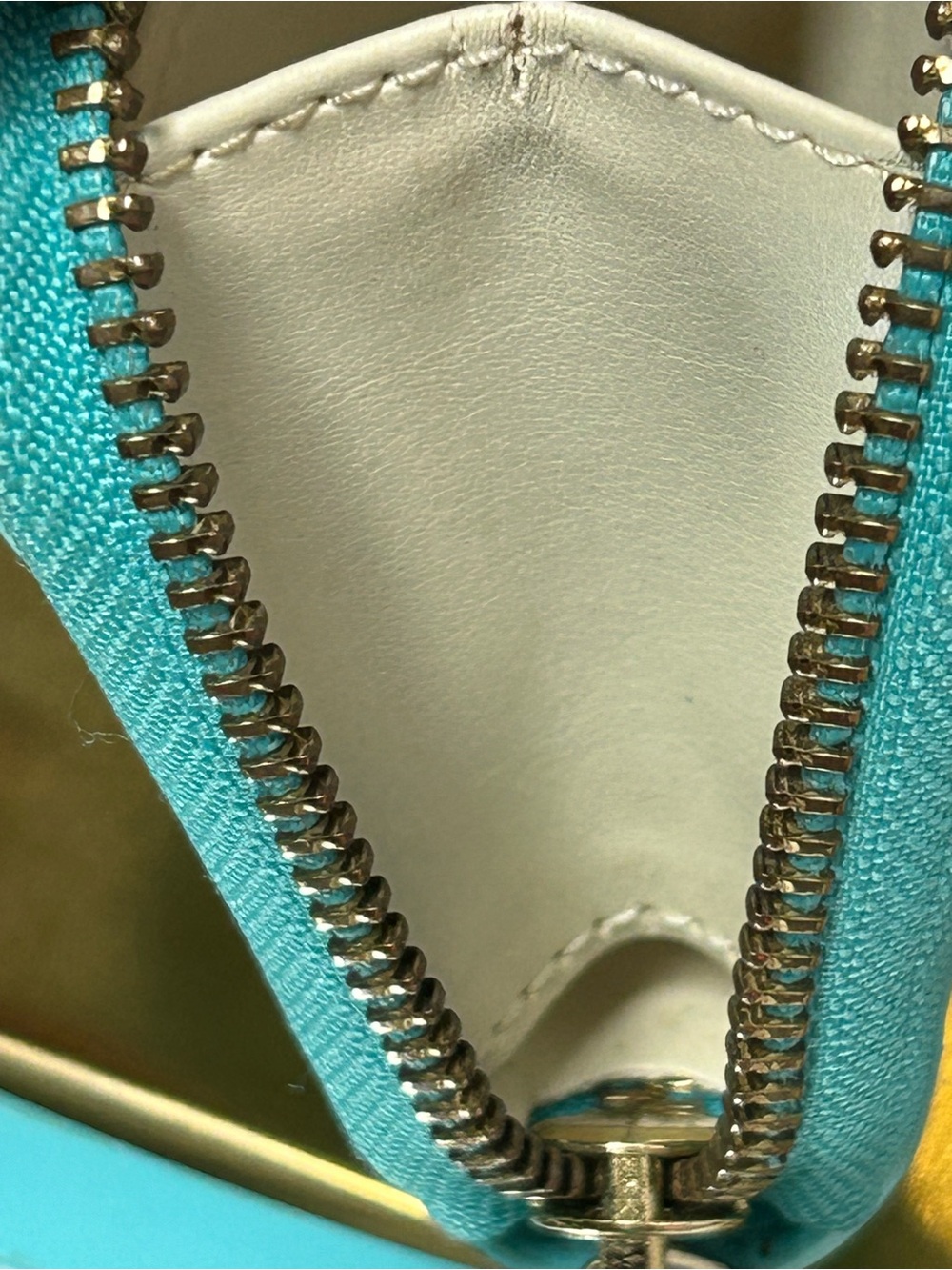 kate spade Patent Leather Zip Wristlet Wallet - Turquoise Approx. 6.5 x 3.5 - Picture 9 of 14